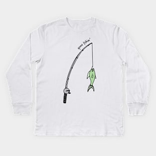 Gone Fishin Fishing Pole Kids Long Sleeve T-Shirt